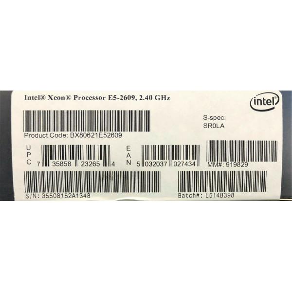 Intel BX80621E52609 SR0LA Xeon E5-2609 10M Cache, 2.40 GHz, 6.40 GT/s QPI New Retail Box