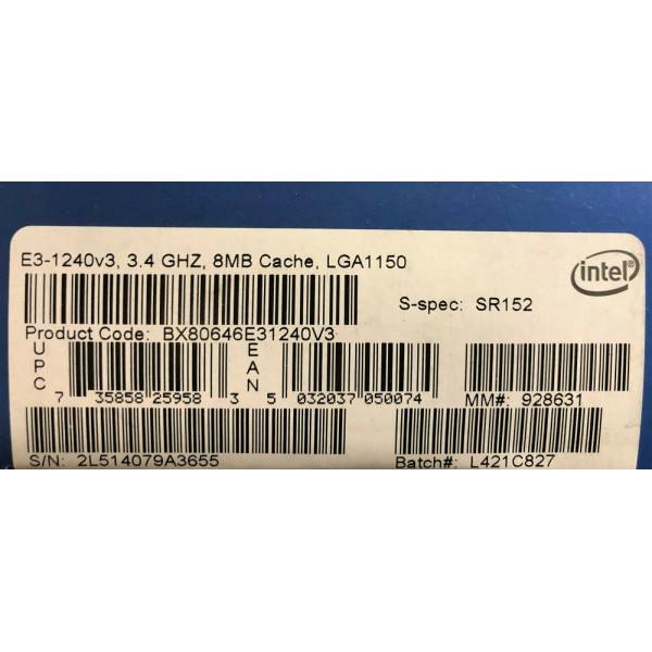 Intel BX80646E31240V3 SR152 Xeon Processor E3-1240 v3 8M Cache, 3.40 GHz New Retail Box