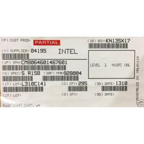 Intel CM8064601467601 SR158 Xeon Processor E3-1230L v3 8M Cache New Bulk Packaging