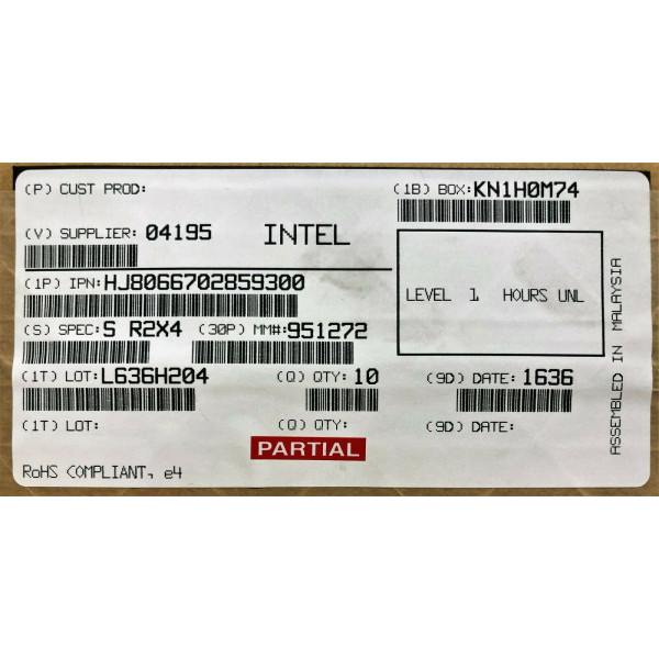 Intel HJ8066702859300 SR2X4 Xeon Phi Processor 7210 16GB, 1.30 GHz, 64 Core New Bulk Packaging