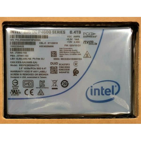 Intel SSDPE2KE064T7C1 SSD DC P4600 Series 6.4TB, 2.5in PCIe 3.1 x4, 3D1, TLC New Bulk Packaging