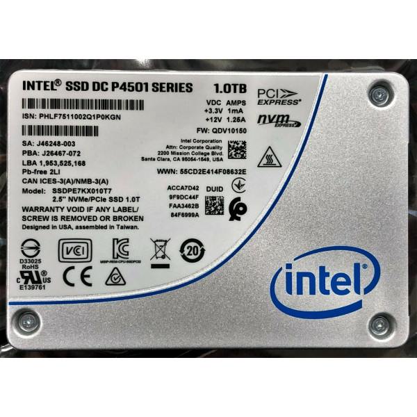 Intel SSDPE7KX010T701 SSD DC P4501 Series 1.0TB, 2.5in PCIe 3.1 x4, 3D1,TLC Used System Pull