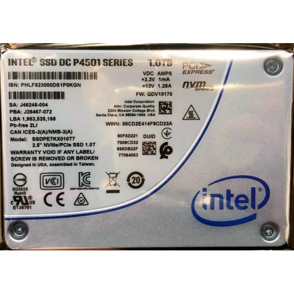Intel SSDPE7KX010T7 SSD 600p Series 1.0TB M.2 80mm PCIe 3.0 x4, 3D1 TLC New Bulk Packaging